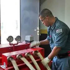 Teste hidrostático mangueiras de hidrante